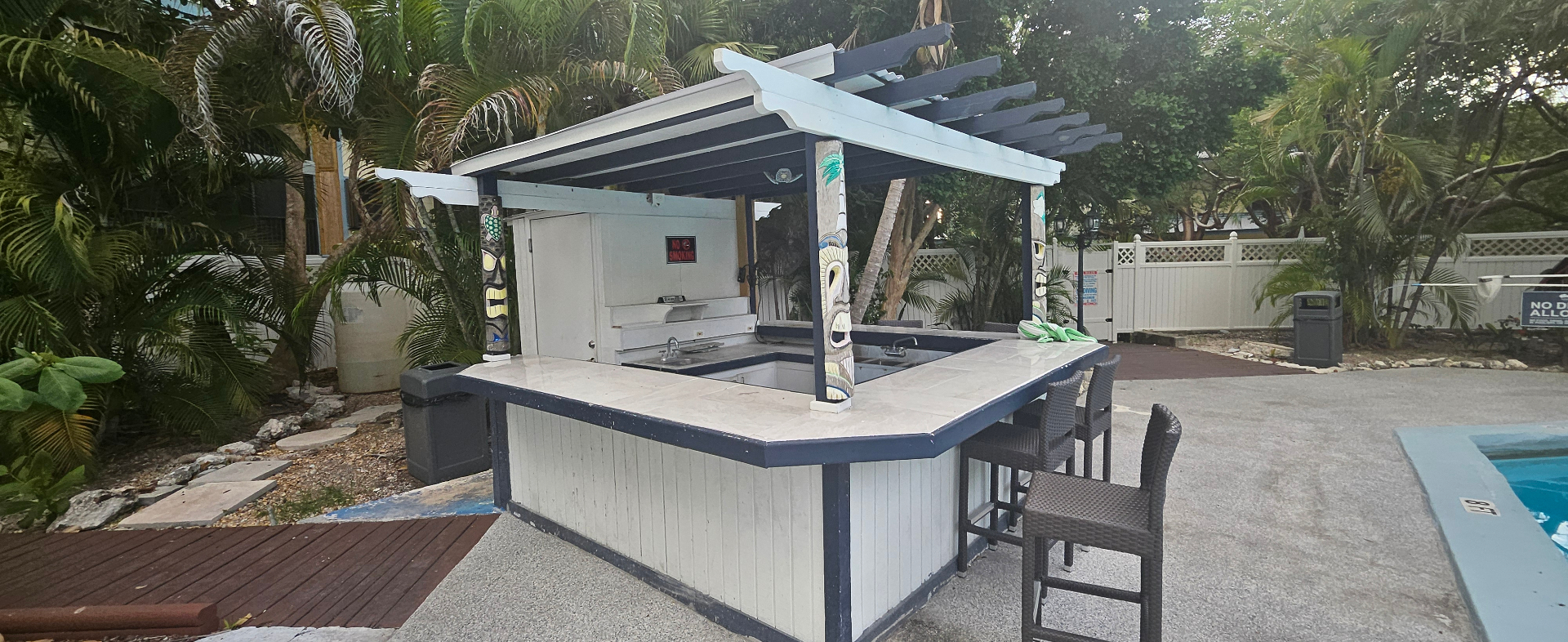Existing pool bar structure at Banana Bay Resort & Marina — pre-activation